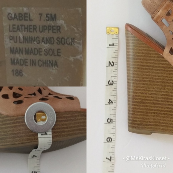 Laser Cut Open Toe Wedge Sandals EUC - Picture 7 of 7